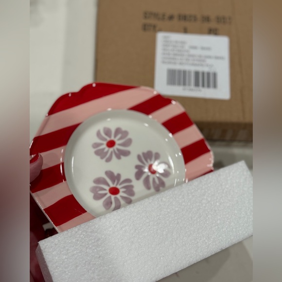 Vaisselle red stripe canapé plates set of 4 - Picture 5 of 6